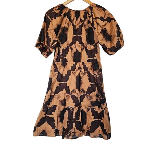 Rails Amabella‎ Puff Sleeve Mini Dress In Tigers Eye NWOT Brown Women's Small - Picture 5 of 15
